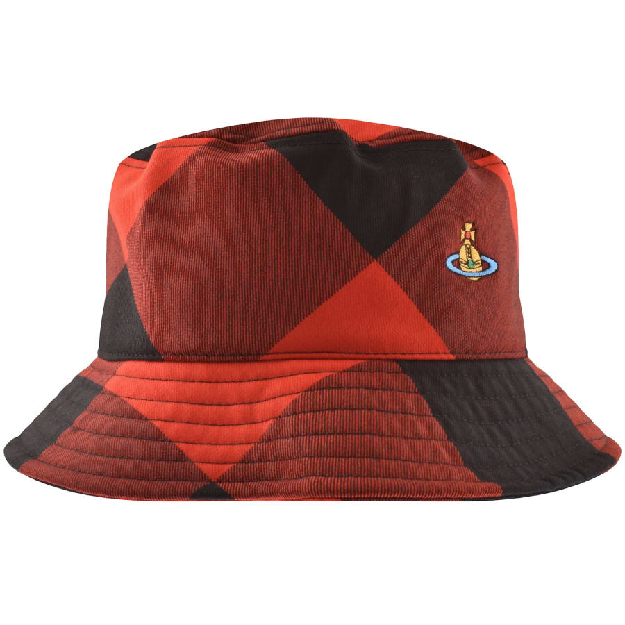 Vivienne Westwood Check Bucket Hat Red Mainline Menswear Denmark